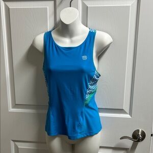 Wilson Women's Vibrant Blue Tank Top tennis running workout size xs built on bra